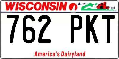 WI license plate 762PKT