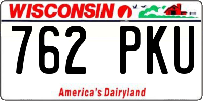 WI license plate 762PKU