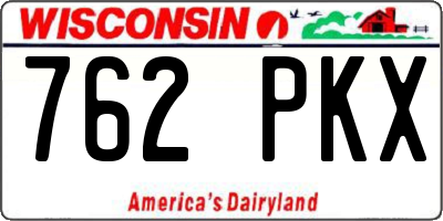 WI license plate 762PKX