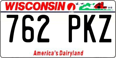 WI license plate 762PKZ