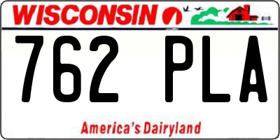 WI license plate 762PLA