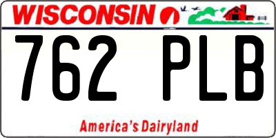 WI license plate 762PLB