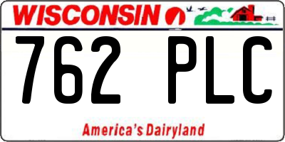 WI license plate 762PLC
