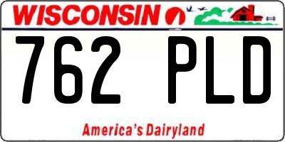WI license plate 762PLD