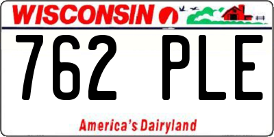 WI license plate 762PLE