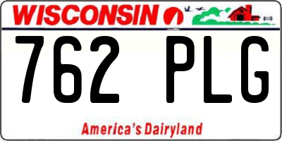WI license plate 762PLG