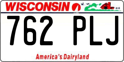 WI license plate 762PLJ