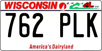 WI license plate 762PLK