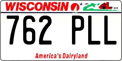 WI license plate 762PLL