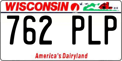 WI license plate 762PLP
