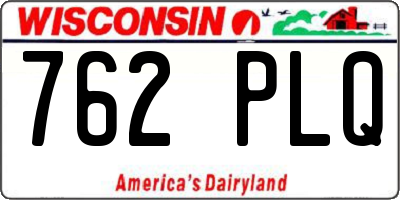 WI license plate 762PLQ
