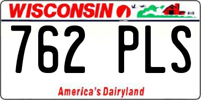WI license plate 762PLS