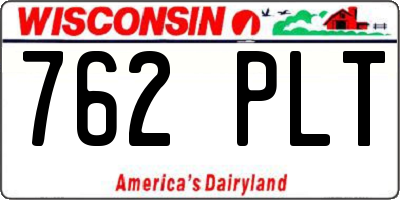 WI license plate 762PLT