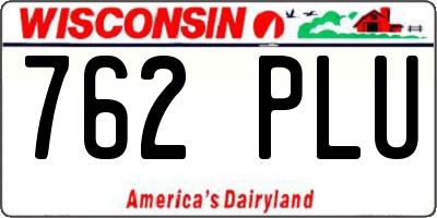 WI license plate 762PLU