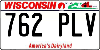 WI license plate 762PLV