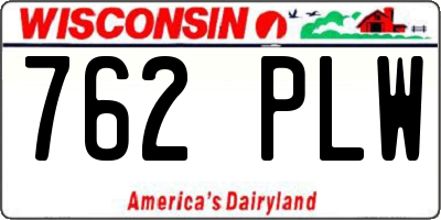 WI license plate 762PLW