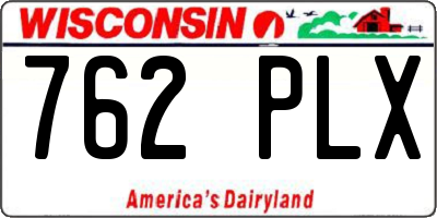 WI license plate 762PLX
