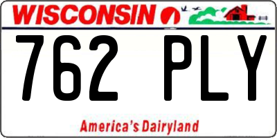 WI license plate 762PLY