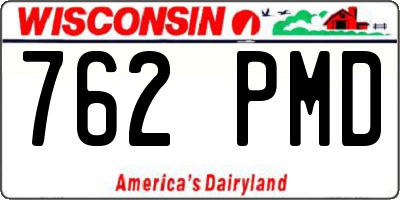 WI license plate 762PMD