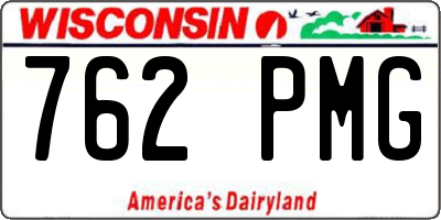 WI license plate 762PMG