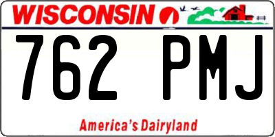 WI license plate 762PMJ