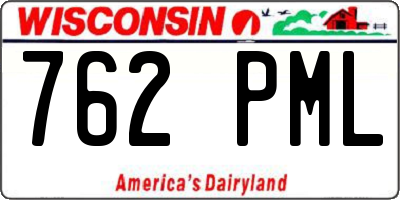 WI license plate 762PML