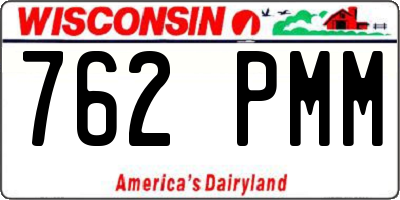 WI license plate 762PMM