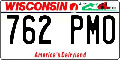 WI license plate 762PMO