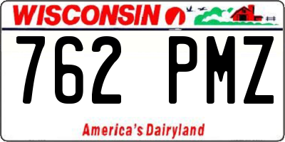 WI license plate 762PMZ