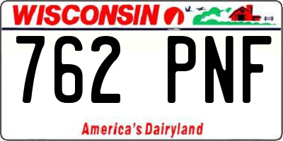 WI license plate 762PNF