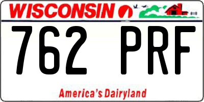 WI license plate 762PRF