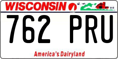 WI license plate 762PRU