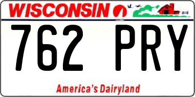 WI license plate 762PRY