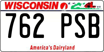 WI license plate 762PSB