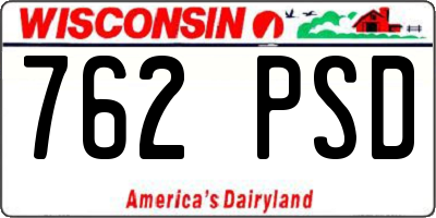 WI license plate 762PSD