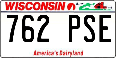 WI license plate 762PSE