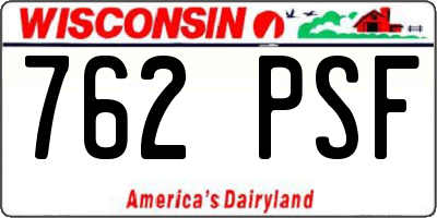 WI license plate 762PSF
