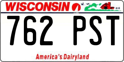 WI license plate 762PST