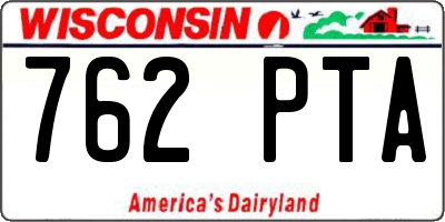 WI license plate 762PTA