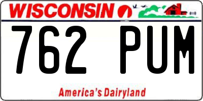 WI license plate 762PUM