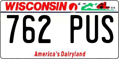 WI license plate 762PUS