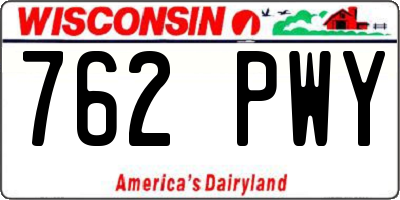 WI license plate 762PWY