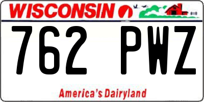 WI license plate 762PWZ