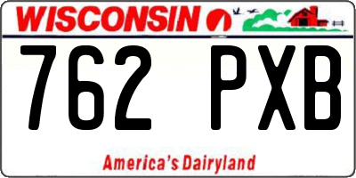 WI license plate 762PXB