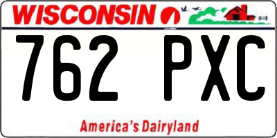 WI license plate 762PXC