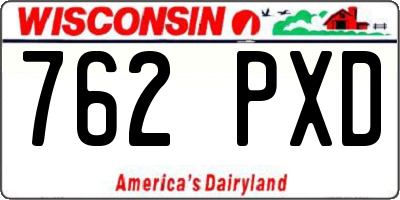 WI license plate 762PXD