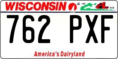 WI license plate 762PXF