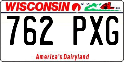 WI license plate 762PXG