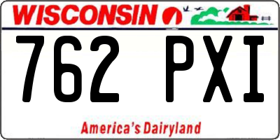 WI license plate 762PXI