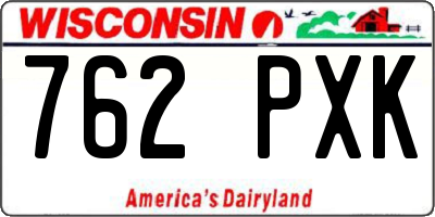 WI license plate 762PXK